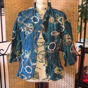 Ronnie Salloway Teal Crinkle Jacket
